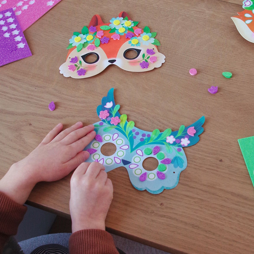 Djeco - Forest Animals mosaic masks DIY kit