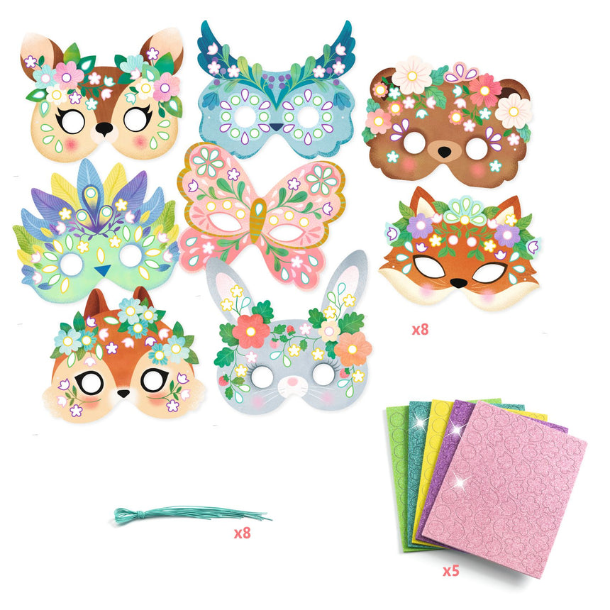 Djeco - Forest Animals mosaic masks DIY kit