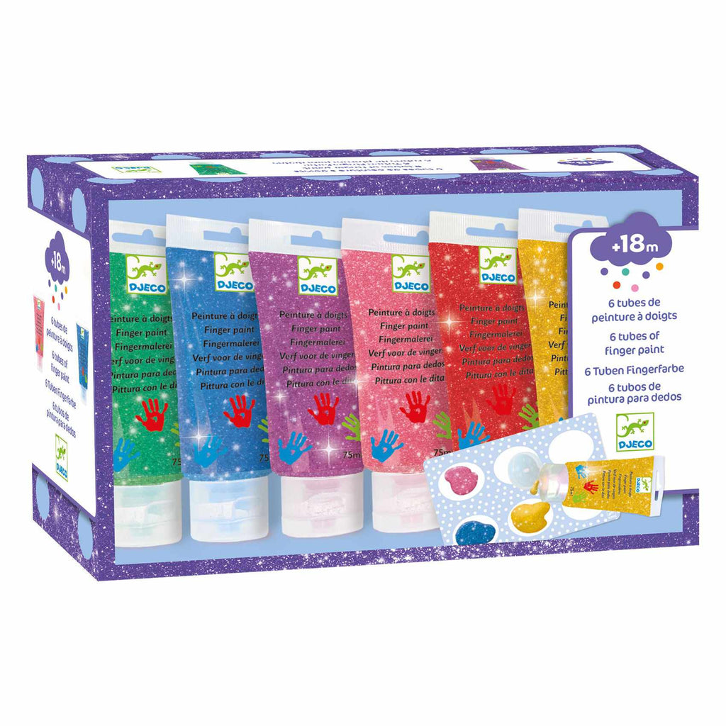 Djeco - Finger Paints - 6 tubes - Glitter | Scout & Co