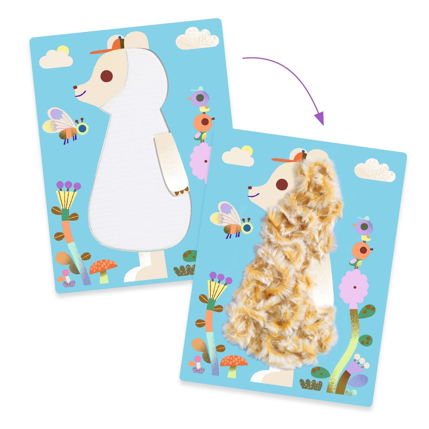 Djeco - Fluffy Friends wool & velcro collage kit | Scout & Co