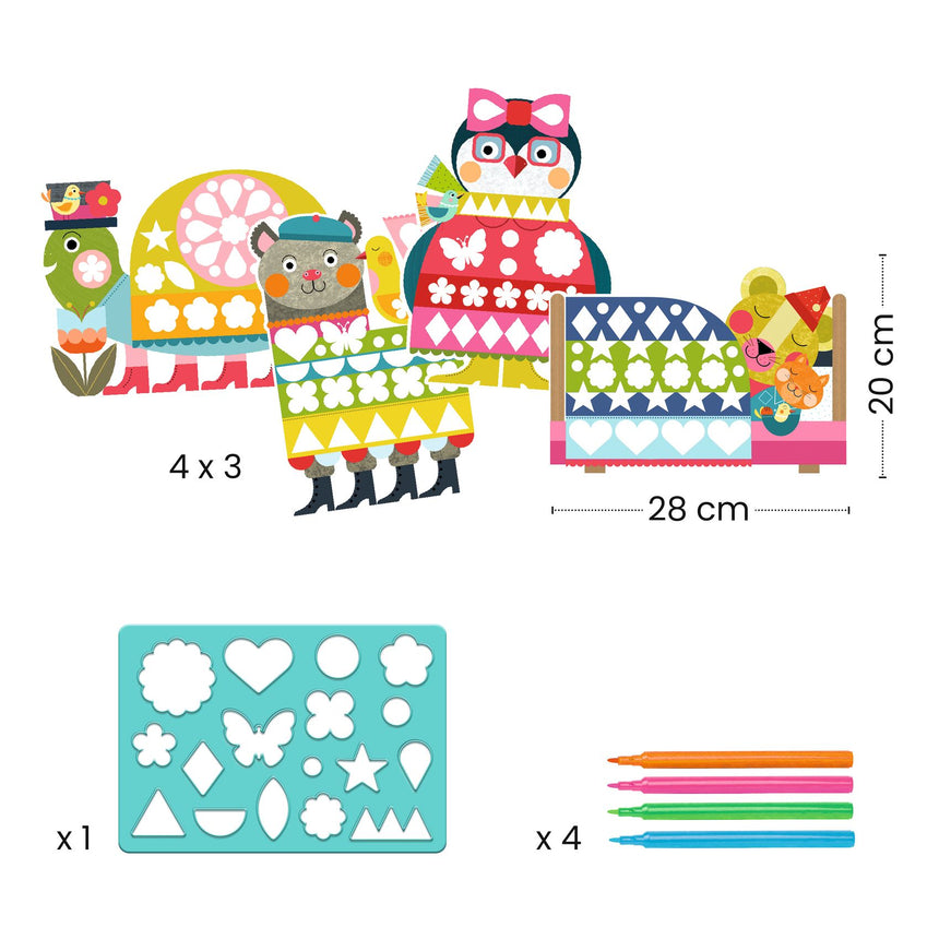 Djeco - Neat But Fun stencil painting set | Scout & Co