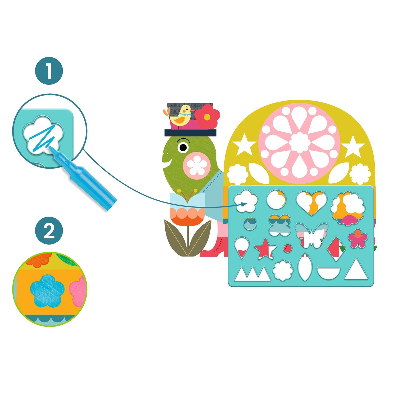 Djeco - Neat But Fun stencil painting set | Scout & Co
