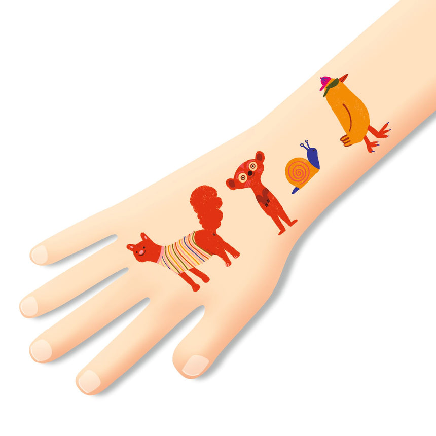 Djeco - Funny Animals temporary tattoos