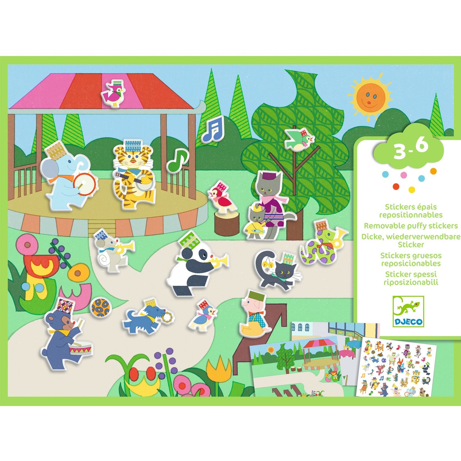 Djeco - Fanfare reusable stickers set