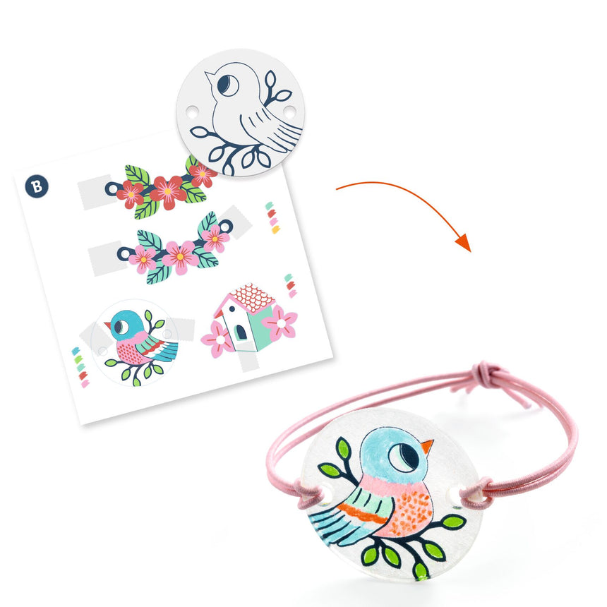 Djeco - The Fawn and The Bird shrink plastic DIY kit