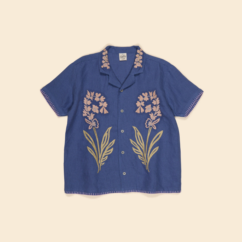 Apolina - Donny embroidered shirt - Azul | Scout & Co