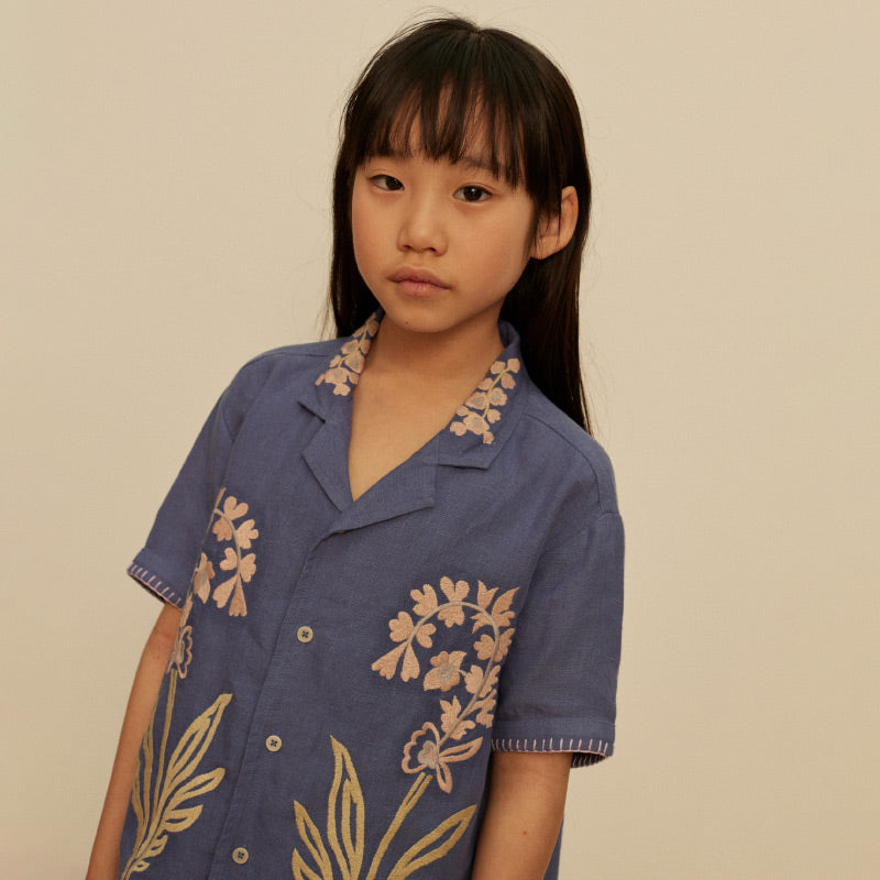 Apolina - Donny embroidered shirt - Azul | Scout & Co