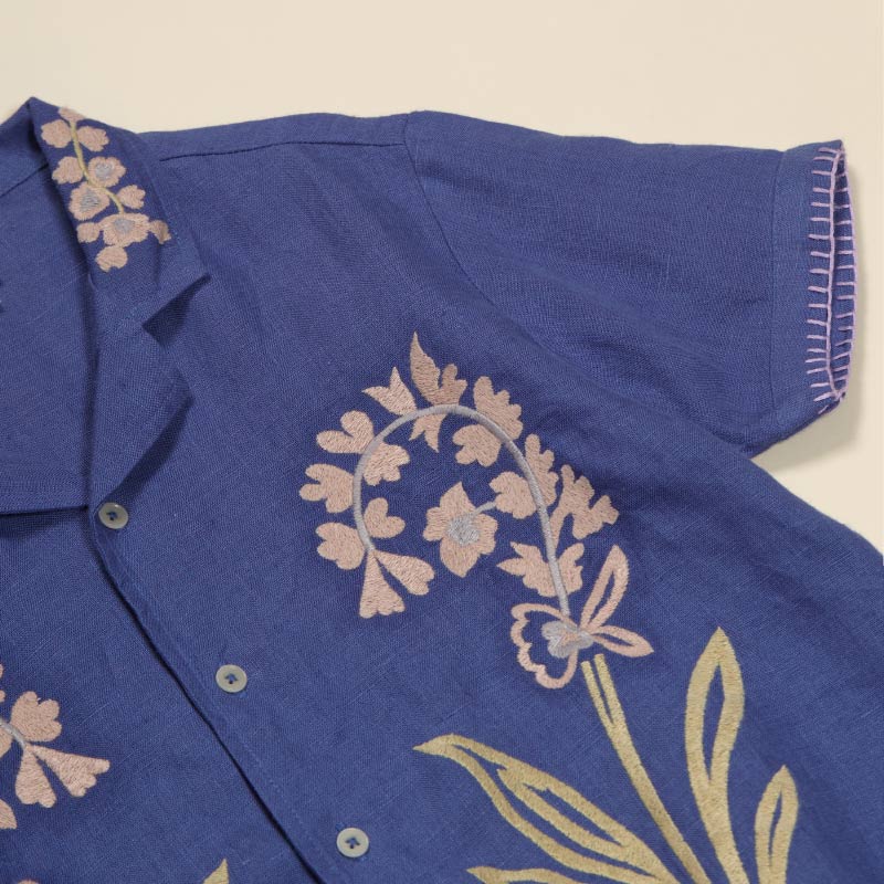Apolina - Donny embroidered shirt - Azul | Scout & Co