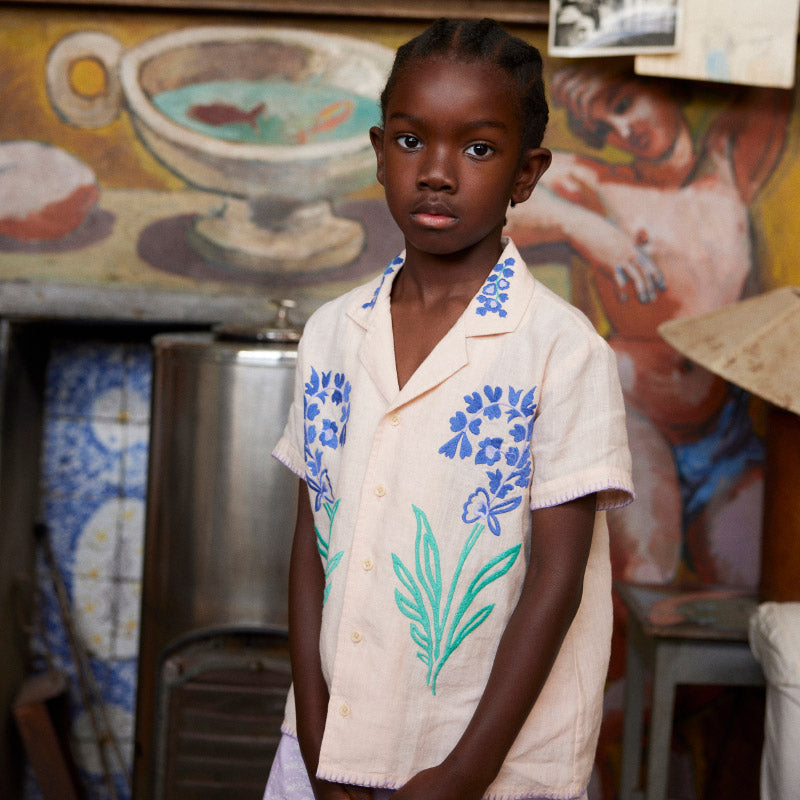 Apolina - Donny embroidered shirt - Blush | Scout & Co