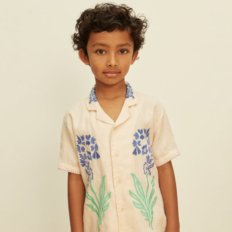 Apolina - Donny embroidered shirt - Blush | Scout & Co