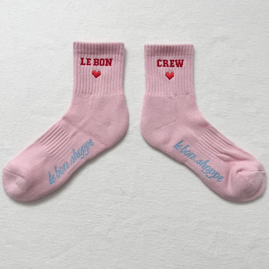 Le Bon Shoppe - Embroidered crew socks - Strawberry Milk | Scout & Co