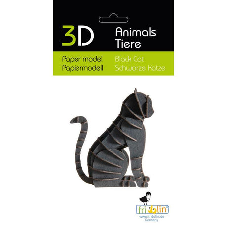 Fridolin - 3D cardboard animal puzzle - Black Cat | Scout & Co