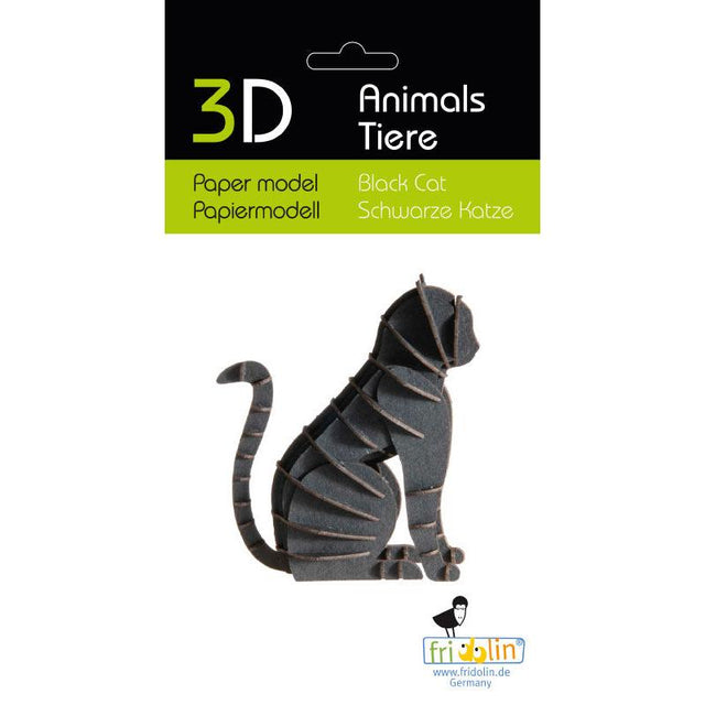 Fridolin - 3D cardboard animal puzzle - Black Cat | Scout & Co