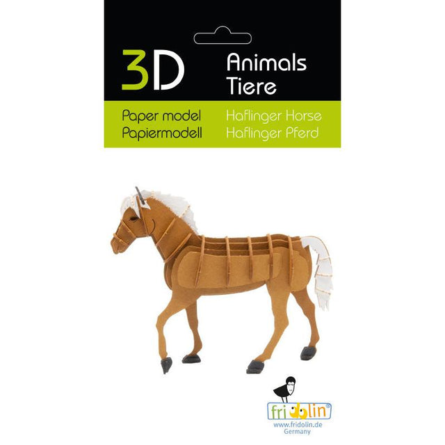 Fridolin - 3D cardboard animal puzzle - Haflinger Horse | Scout & Co