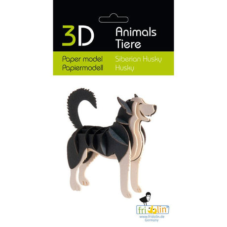 Fridolin - 3D cardboard animal puzzle - Husky Dog | Scout & Co