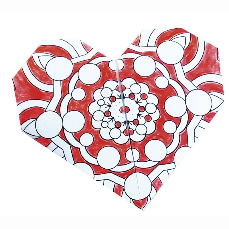 Fridolin - Mandala colouring origami set - Hearts | Scout & Co