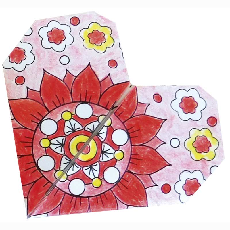 Fridolin - Mandala colouring origami set - Hearts | Scout & Co