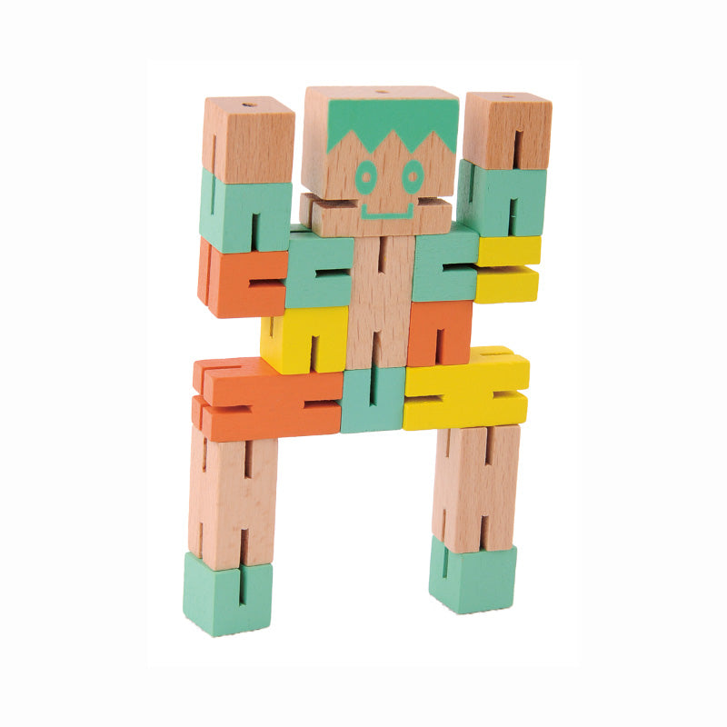 Fridolin - Puzzle Boy - wooden puzzle cube - Green Yellow Orange | Scout & Co