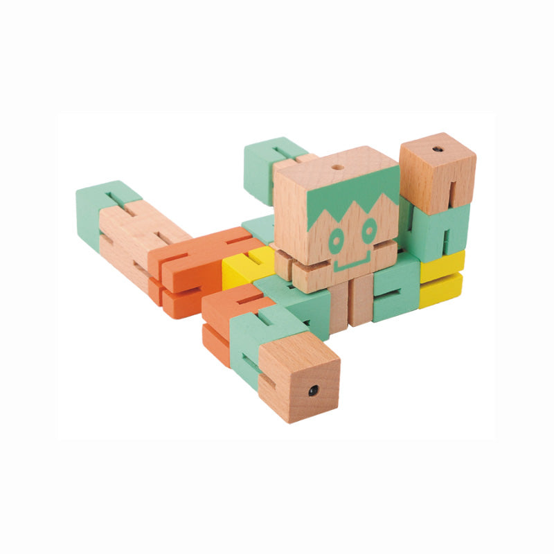 Fridolin - Puzzle Boy - wooden puzzle cube - Green Yellow Orange | Scout & Co