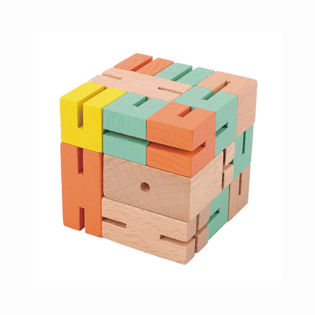 Fridolin - Puzzle Boy - wooden puzzle cube - Green Yellow Orange | Scout & Co