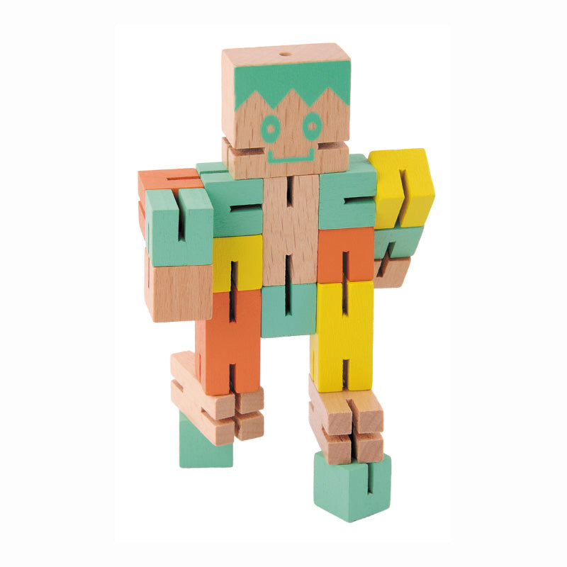 Fridolin - Puzzle Boy - wooden puzzle cube - Green Yellow Orange | Scout & Co