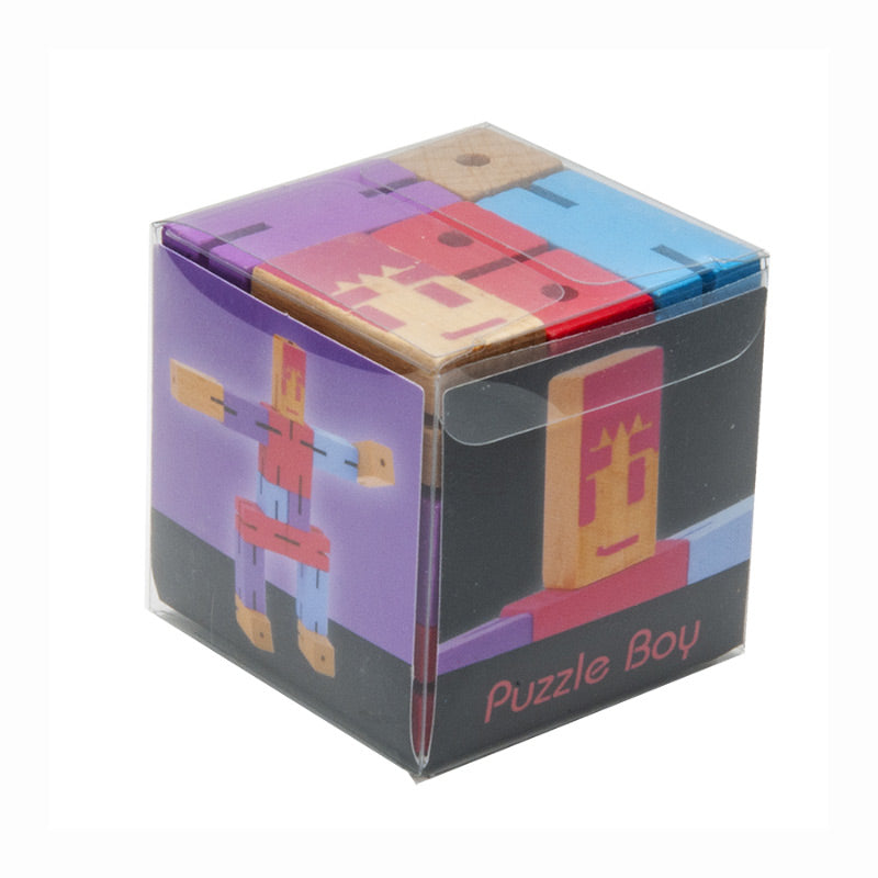 Fridolin - Puzzle Boy - wooden puzzle cube - Purple Blue | Scout & Co