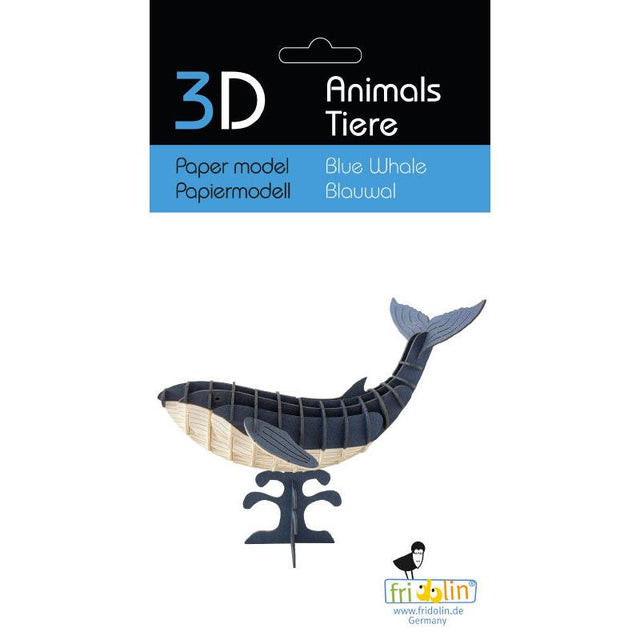 Fridolin - 3D cardboard animal puzzle - Blue Whale | Scout & Co