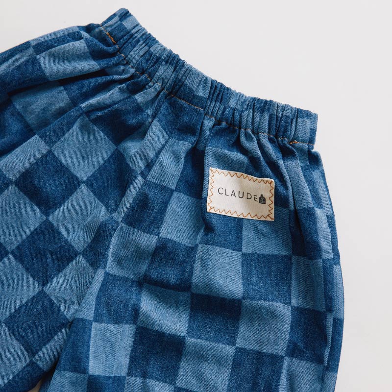 Claude & Co - Murphy checkerboard balloon denim trousers
