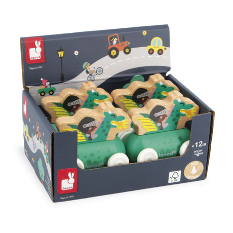 Janod - Cross Roads - Enchanted Kingdom - Dragon car wooden toy | Scout & Co
