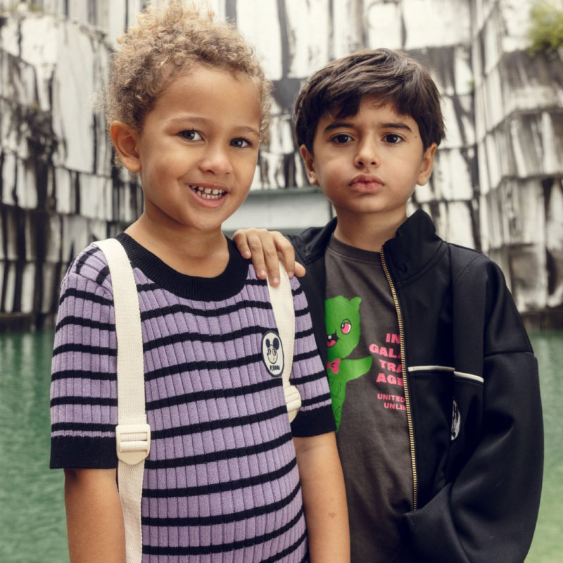 Mini Rodini - Ritzratz rib stripe dress - purple | Scout & Co