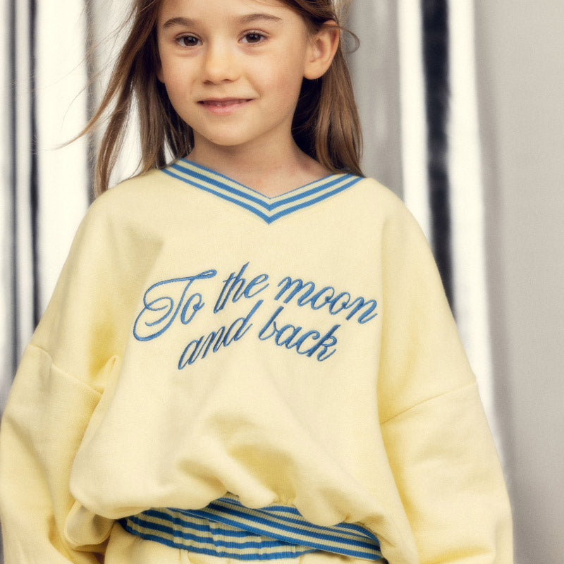 Mini Rodini - To The Moon embroidered sweatshirt - yellow | Scout & Co