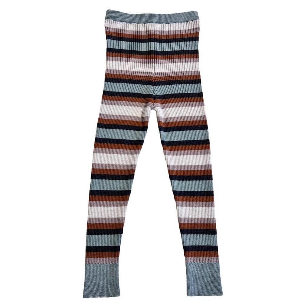 Mabli - Sylfaen skinny leg knit trousers - Duck Egg Stripe | Scout & Co