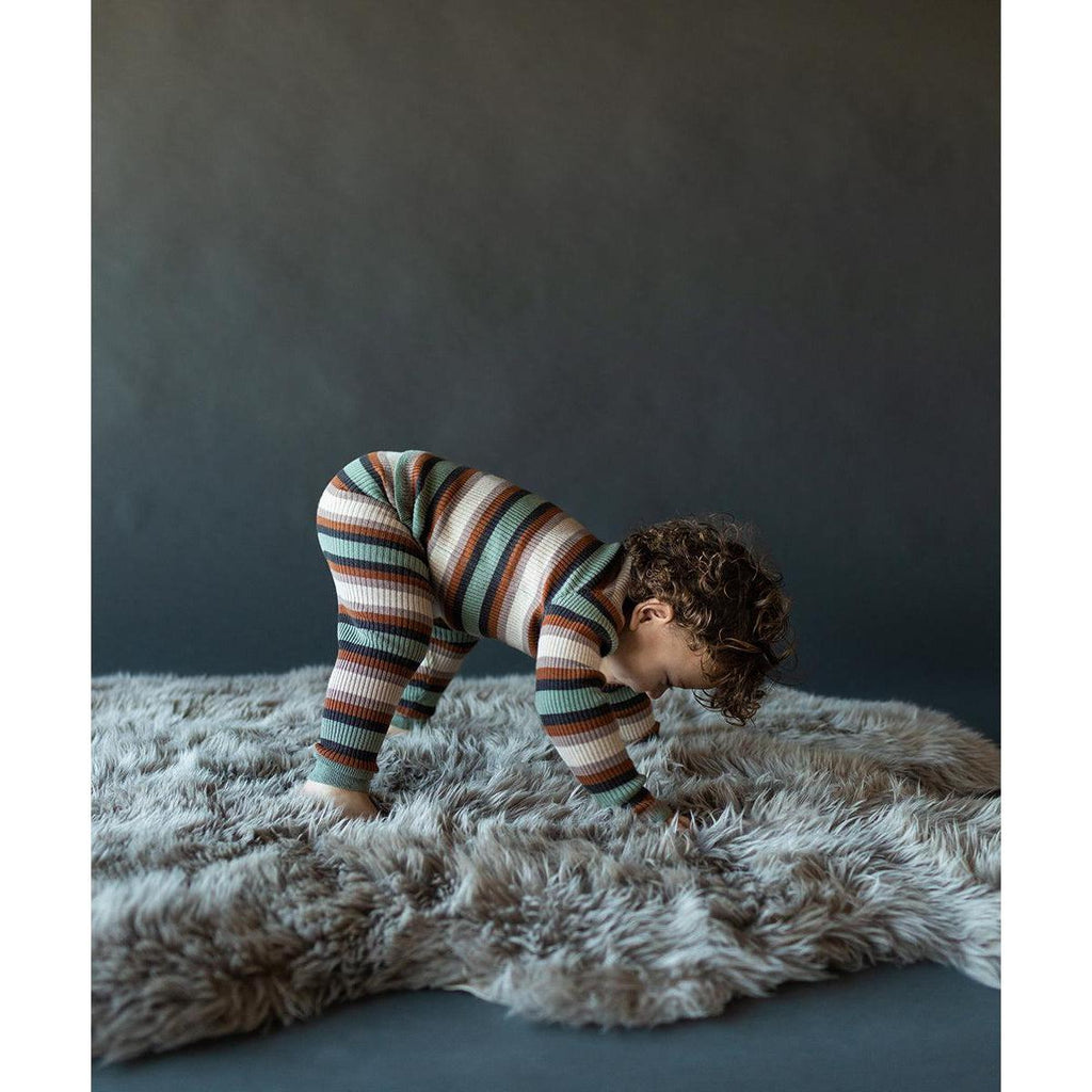 Mabli - Sylfaen skinny leg knit trousers - Duck Egg Stripe | Scout & Co