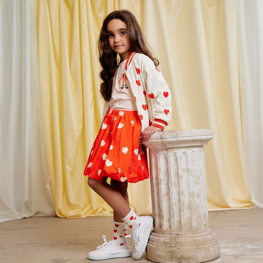 Mini Rodini - Hearts velour baseball cardigan | Scout & Co