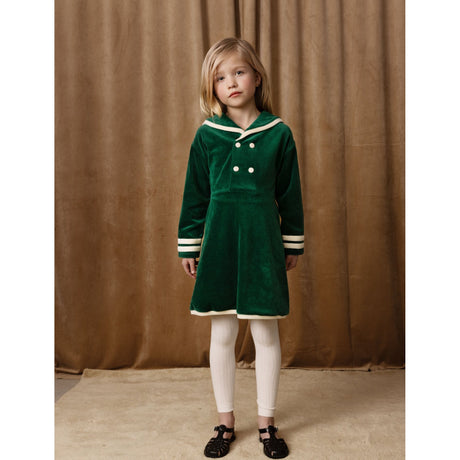 Mini Rodini - Sailor velour dress - green | Scout & Co