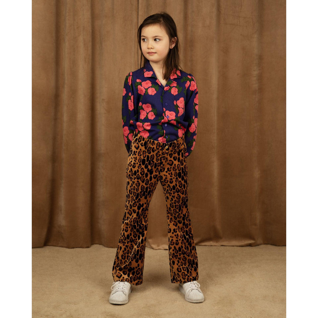 Mini Rodini - Leopard velvet flared trousers | Scout & Co