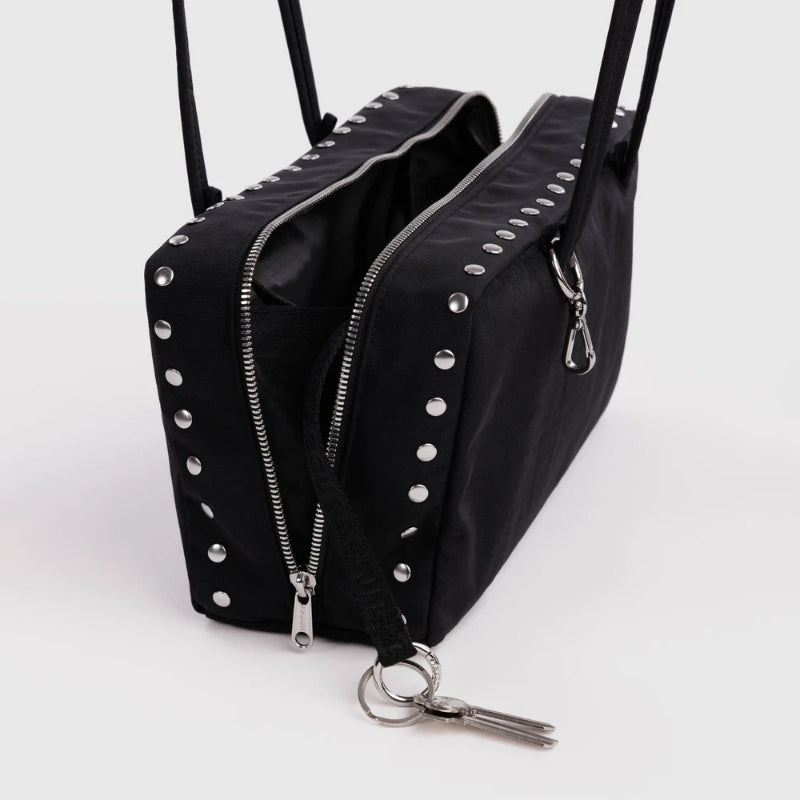 Baggu - Nylon Bowler bag - Black - Studs | Scout & Co