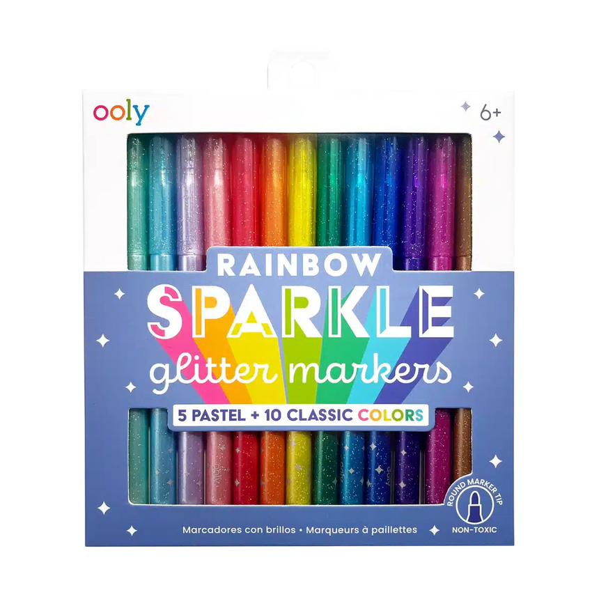 Ooly - Rainbow Sparkle glitter markers - set of 15 | Scout & Co