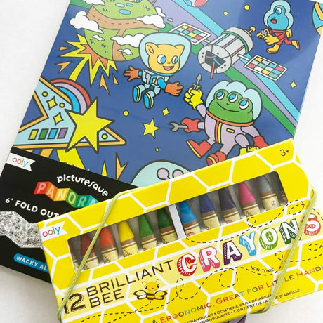 Ooly - Alien Universe colouring + Brilliant Bee crayons bundle | Scout & Co