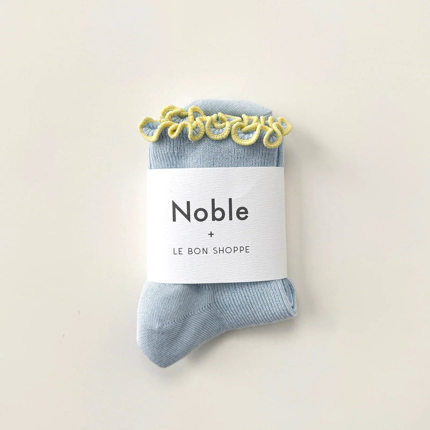 Le Bon Shoppe - Petite ruffled modal socks - Baby Blue & Butter | Scout & Co