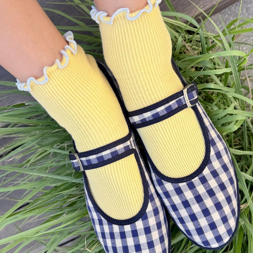 Le Bon Shoppe - Petite ruffled modal socks - Butter & Baby Blue | Scout & Co