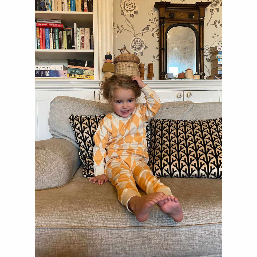 Sleepy Doe x Scout & Co exclusive - Harlequin Marigold kids classic pyjamas | Scout & Co