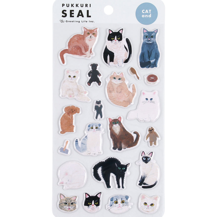Greeting Life - Puffy stickers - Cat And | Scout & Co