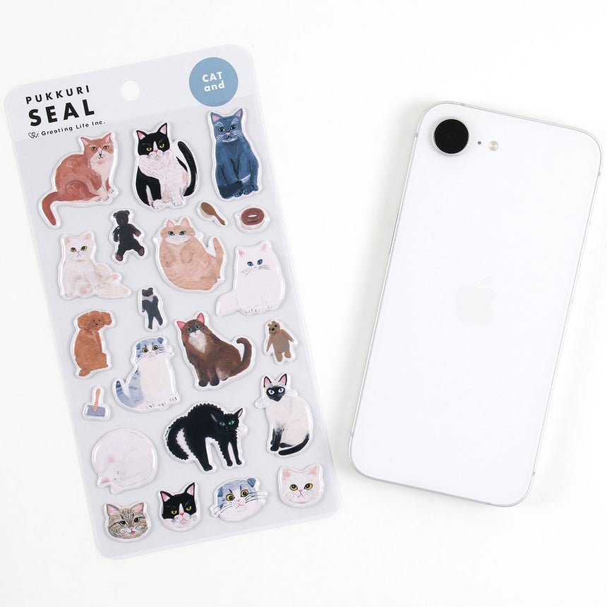 Greeting Life - Puffy stickers - Cat And | Scout & Co