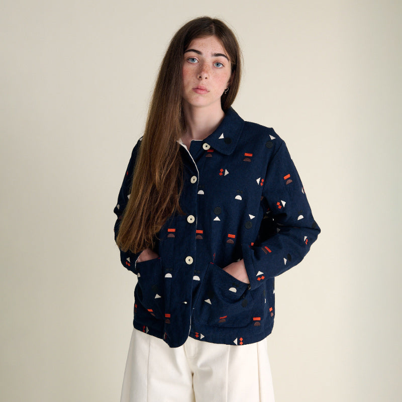 Sideline - Molly jacket - Indigo embroidery | Scout & Co