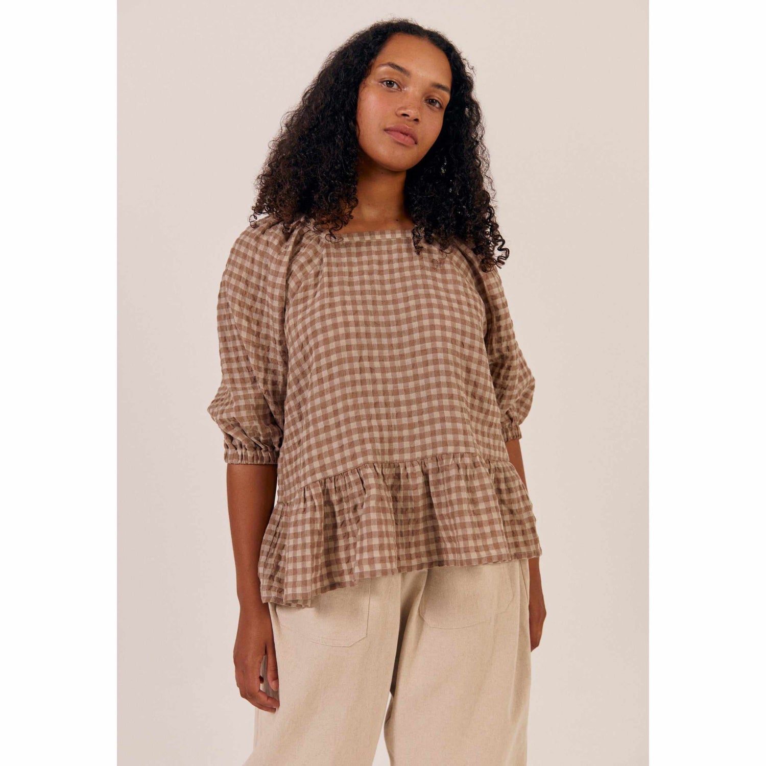 Sideline - Fara top - biscuit check | Scout & Co