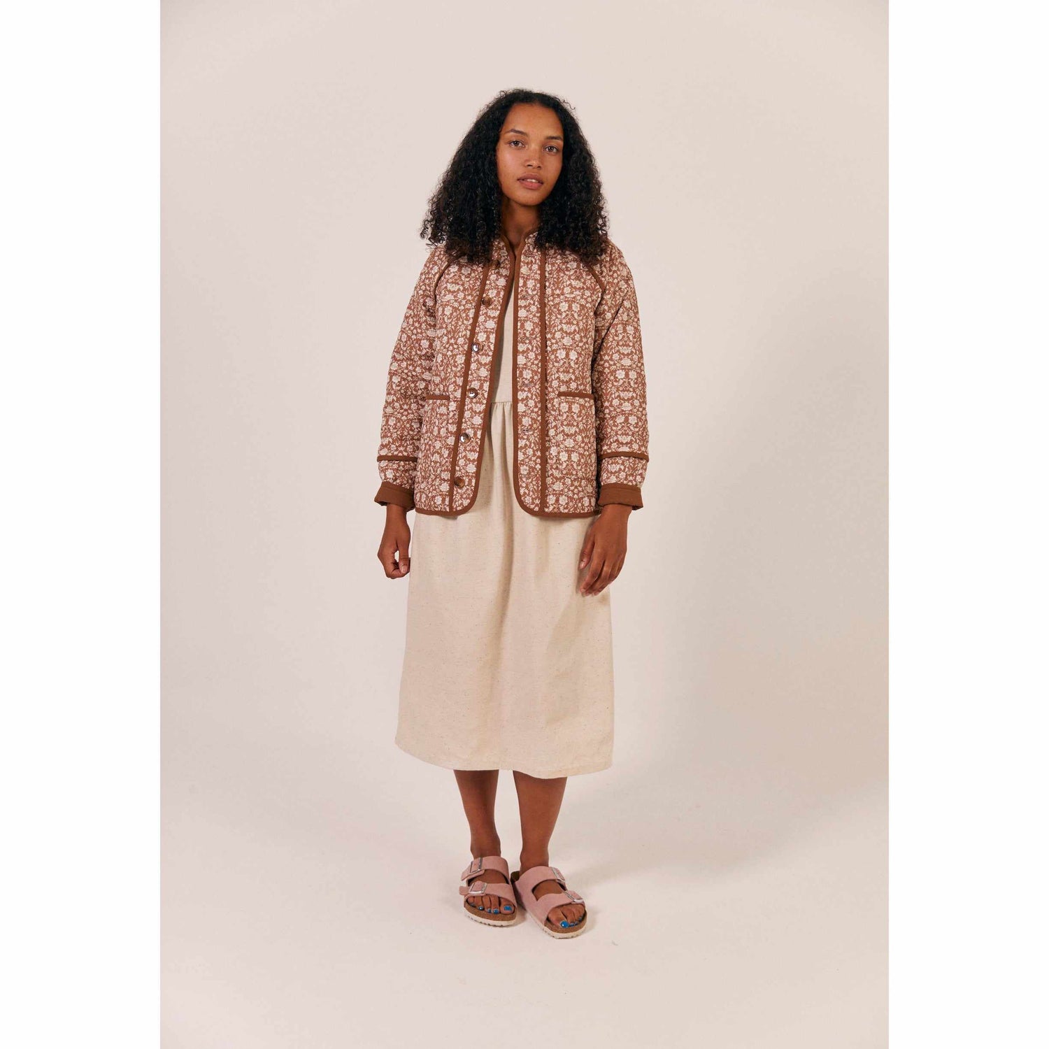 Sideline - Lewes quilted jacket - brown print | Scout & Co