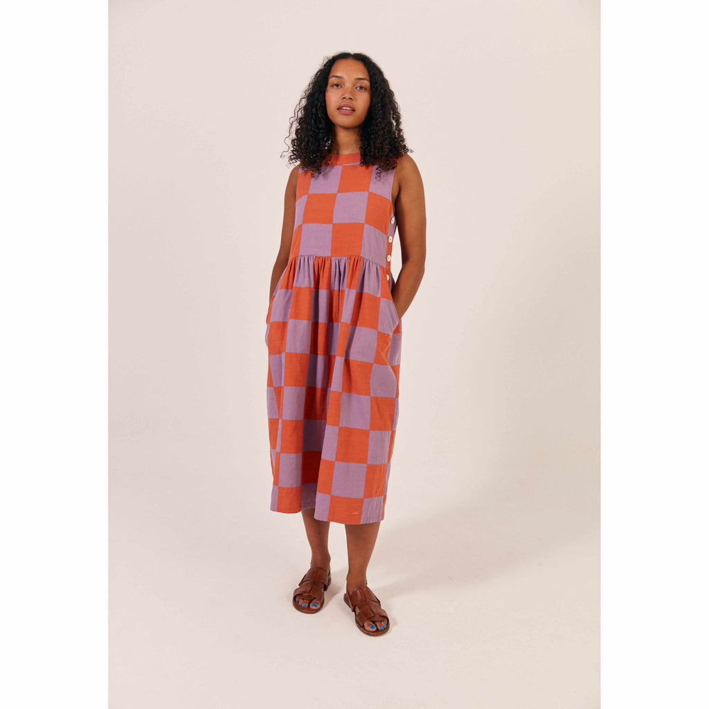 Sideline - Tally patchwork dress - lilac / tomato | Scout & Co