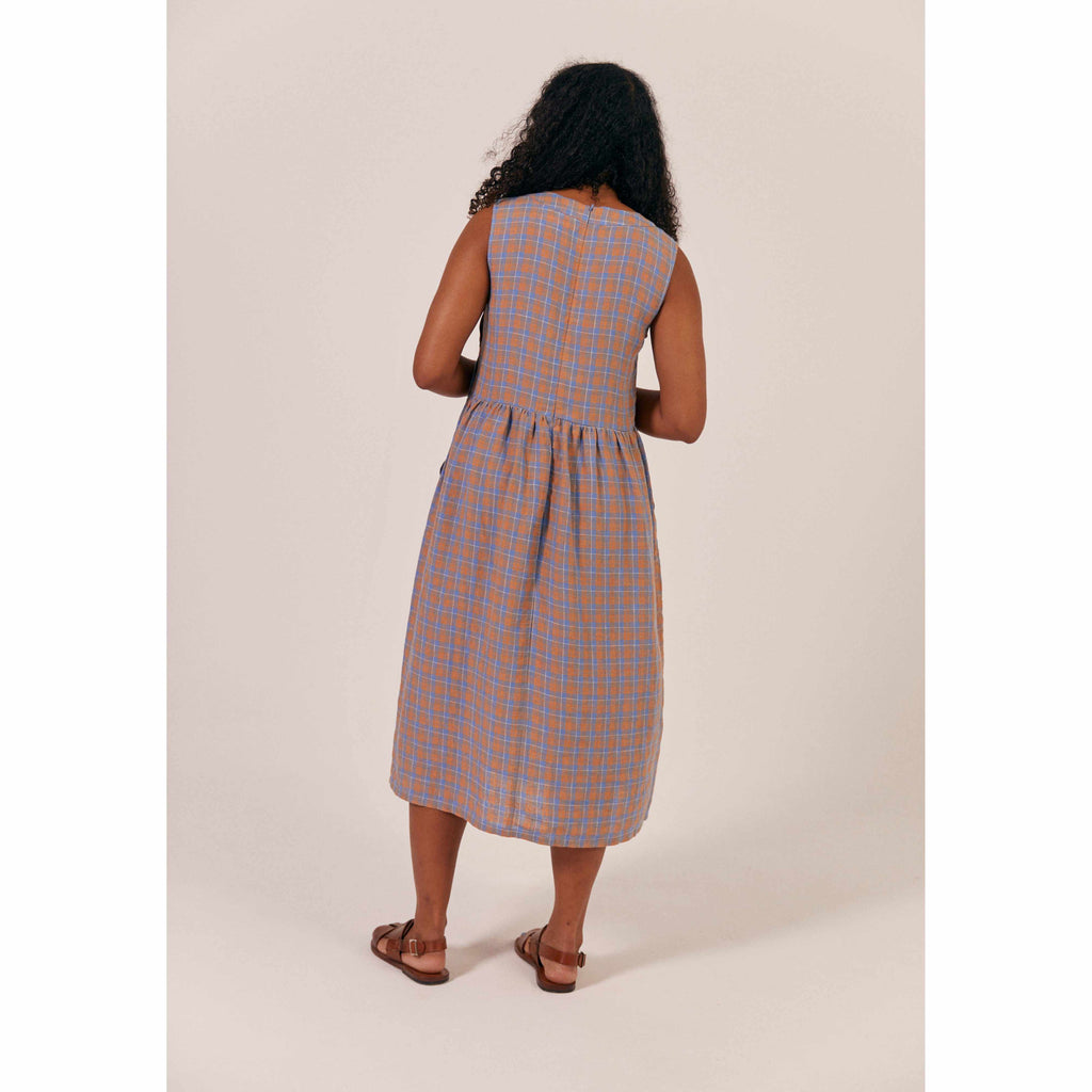 Sideline - Tally dress - orange mix check | Scout & Co