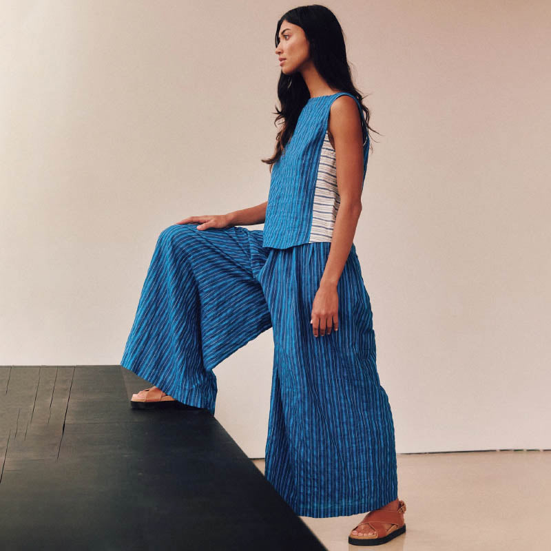 Sideline - Anna trousers - Cobalt Stripe